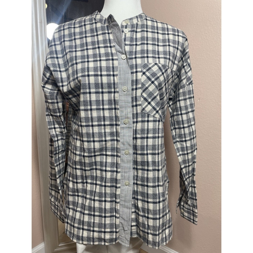 Madewell Plaid Button Down Shirt Womens Small Blue White Plaid